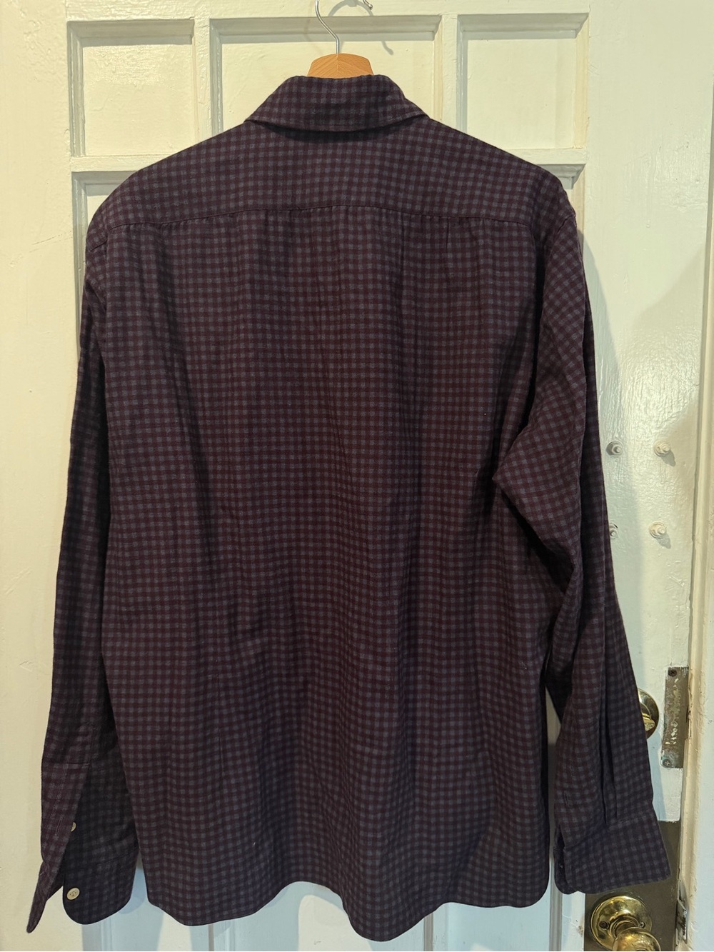 Luciano Barbera Dark Navy and Black Checked Cotton Button-Down Shirt - Picture 2 of 4